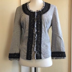 INC Blazer - Seersucker w/Great Embellishments